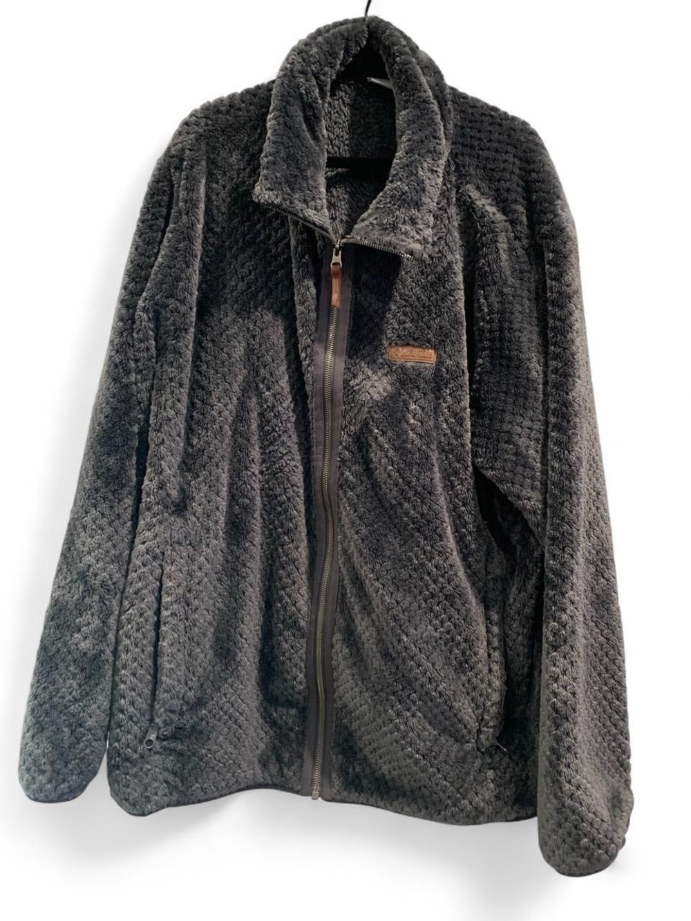 Women's Plush Full-Zip Teddy Jacket - Dark Gray